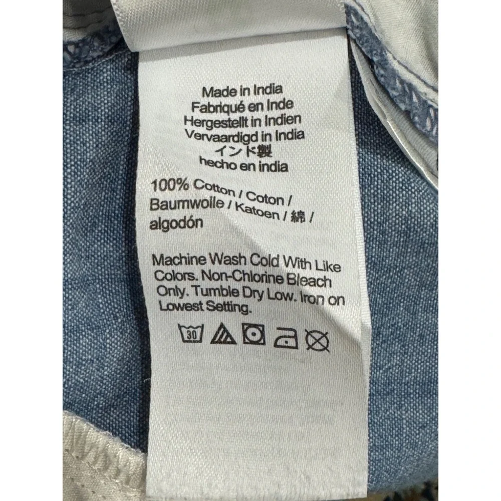 J.Crew Blue Chambray Scalloped Hem Chino Shorts Womens 4 Light Indigo Cotton